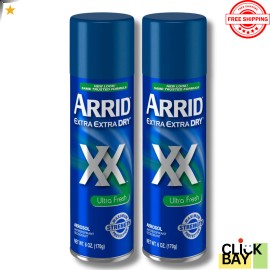 Arrid XX Extra Extra Dry Ultra Clear Aerosol Antiperspirant Deodorant, Twin Pack