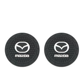 Car Cup Holder Coasters Compatible with Mazda Series Interior Accessories,Recessed Silicone Anti Slip Cup Holder Coaster Interior Accessories 2.75in 2Pack (Black)