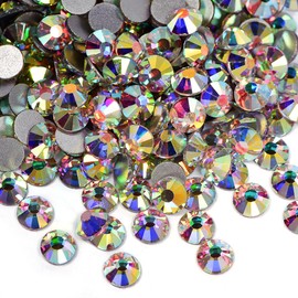 Blinginbox 1440pcs Neon Flatback Rhinestones for Nails, Non-hotfix Rhinestone Glass Gems Crystals Rhinestones for Nail Crafts Clothes Tumblers Face Makeup, Crystal AB, SS10