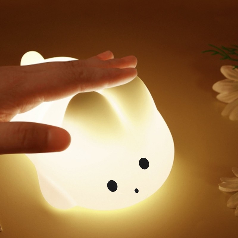 Cute Rabbit Night Light High Sensitivity Bunny Lamp Silicone Dimmable