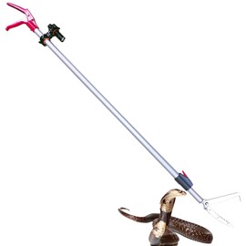 RUYARXNM 87'' Telescopic Snake Tongs, Aircraft-Grade Aluminum Alloy Reptile Grabber Rattle Snake Catcher Wide Jaw Handling Tool with Lock for Hunting Game Finders