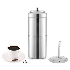KSJONE South Indian Filter Coffee Maker 10 oz, 4-6 Cups Stainless Steel Coffee Maker, Drip Coffee Brewer, Madras Kaapi Kappi, Coffee Decoction Maker