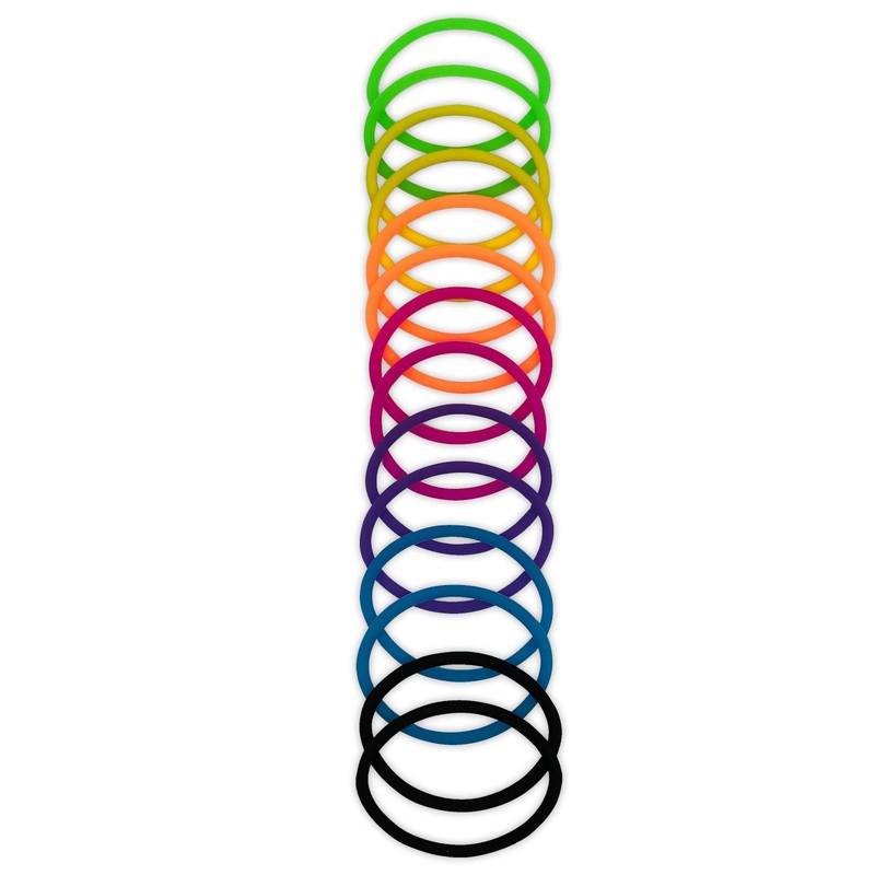 Scunci No-slip Grip Evolution Bright Jelly Ponytailers, 14 Count, Colors