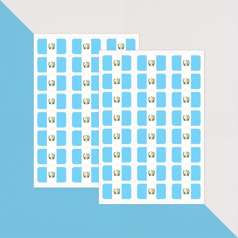 PAPERZIP - Guatemala Flags – 48 Stickers for Business, Schools,