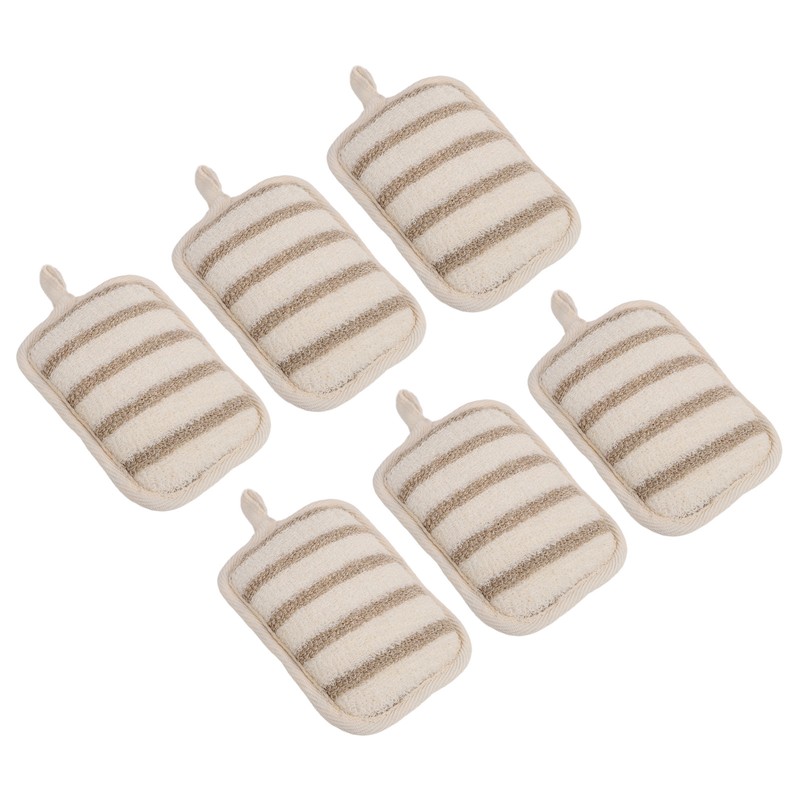 6pcs Exfoliating Sponge Pad Deep Cleaning Double Side Shower Scrubber