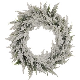 Heavily Flocked Pine Artificial Christmas Wreath 20-Inch Unlit