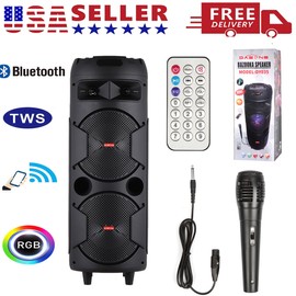 6000W Portable Bluetooth Speaker Party Subwoofer Heavy Bass Sound System +Mic