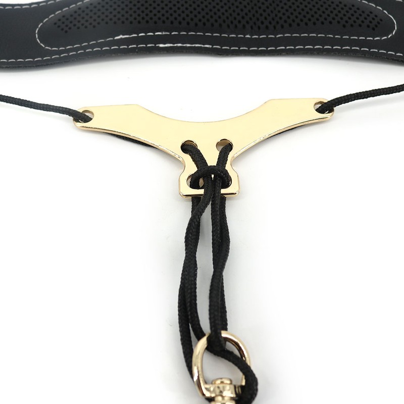 Universal Adjustable Saxophone Neck Strap PU Leather Sax Strap Metal