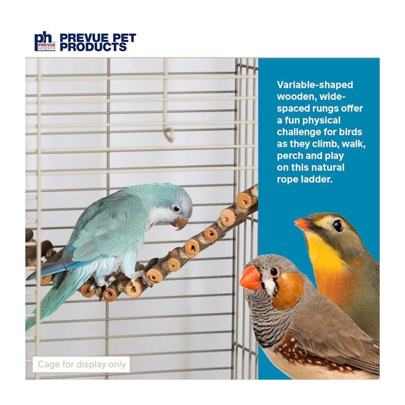Prevue Pet Products Naturals Rope Ladder Bird Toy, Wood Stairs