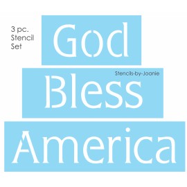 Stencils by Joanie 3 pc Stencil God Bless America USA Patriotic Country Farmhouse DIY Craft Signs