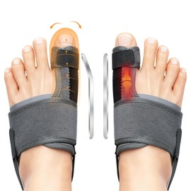 Bunion Corrector Big Toe Straightener with 0° & 10° Toe Pads, Adjustable Toe Straighteners for Bent Toes,Hallux Valgus Corrector Double Non-slip Strap for Day Night Support
