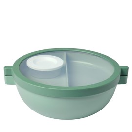 Mepal - Bento Vita Bowl - Lunch Box with Compartments - Extra Dressing Lid & Tray - Bento Box - Salad Box To-Go - 1500 ml - Nordic Sage