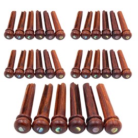 30pcs Cocobolo Guitar Bridge Pins, Vintage Style, Slotted w/Green Abalone Dot Inlaid Acoustic Guitar