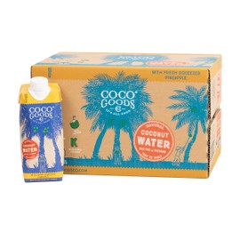CocoGoods Co Single-Origin Natural Coconut Water with Fresh Pineapple Juice 16.9 fl. oz, 12 pack