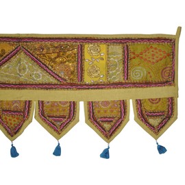 Lalhaveli Indian Embroidery Work Design Patchwork Cotton Toran Door Hanging 100 x 40 Cm