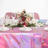 FunnyPars 4 Pack Iridescent Pink Plastic Tablecloths, FunnyPars Shiny Disposable