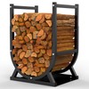 Rvdeaa Firewood Rack, Outdoor/Indoor Firewood Adjustable Height Storage, Thickened Metal