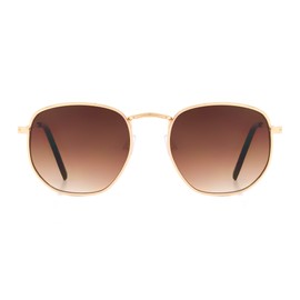 ENUFF Julia Brown Round Sunglasses For Men and Women