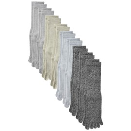 Healing Feets: Cotton Blend 5-Toe Kanoko Knitting, Unisex, One Size Fits Most, 3 Pairs X3P (9 Pairs), Set of Foot Health Series, Heathered