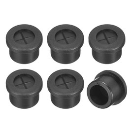 QUARKZMAN Pack of 6 Cable Grommets, 9/16 Inch (14 mm) Desk Feed-Through Flexible Rubber Plugs, Wire Hole Cover for Office, Computer, Desk, Cable Organiser, Black