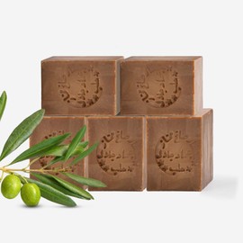 Bio Jalal Aleppo Soap Pack of 5 Original Pure with 25% Laurel Oil and 75% Olive Oil - Soap 900 950 g Face Soap Beard Hands Body Hair Hand Soap Hand Soap Hand Soap from Turkey