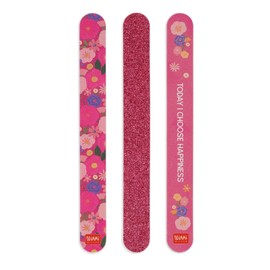 Legami - Set of 3 Nail Files - Nails Before Males, Nail File for Shortening and Filing All Types of Nails, Precise Manicure, Suitable for Salon and Home Use, Flowers
