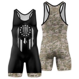 BattleFitGear Spartan Guardian Men's wrestling singlets, powerlifting singlet, Comfortable Breathable for Training Gymnastics (V2, XX-Large)