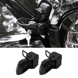 ETL INDUSTRIES Locking Hood Latches with Keys Fits 2018 2019 2020 2021 2022 2023 2024 for Jeep Wrangler JL/Gladiator JT Anti-Theft Hood Latch Cover Catch Buckle Lock Kit Black (2PCS)