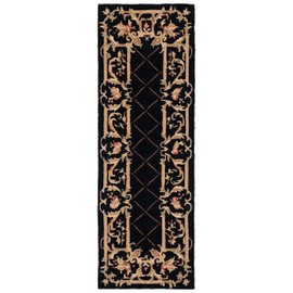 SAFAVIEH Chelsea Collection Runner Rug - 3' x 8', Black, Hand-Hooked French Country Wool, Ideal for High Traffic Areas in Living Room, Bedroom (HK333B)