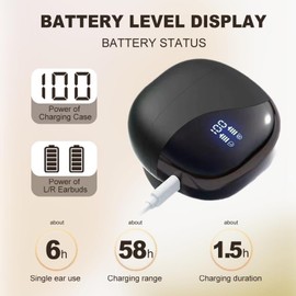 Pomya Translation Earbuds, V5.46 Multiple Translation Modes Earpieces Fast Transfer Speed with APP for Travel (Black)