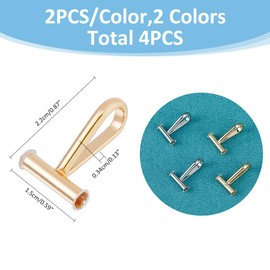 SUPERFINDINGS 4PCS 2 Colors Alloy Pin to Pendant Converter Brooch Pendant Converters Convert Pin to Necklace Brooch Converters with Built-in Silicone for Changing Brooches Pins to Pendant