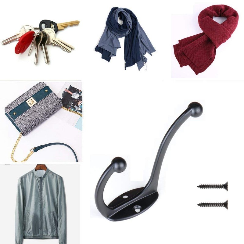 Bosdontek Coat Hooks 10 Pcs Clothes Hooks Vintage Antique hat