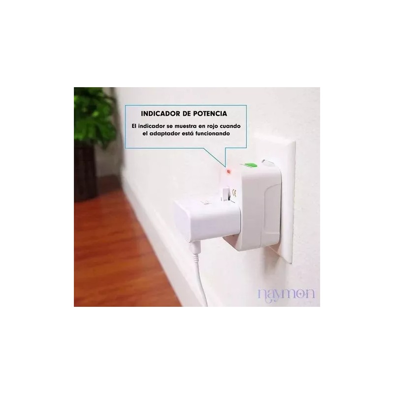 Naymon 5pz Adaptador Convertidor Clavija Corriente Universal Viaje