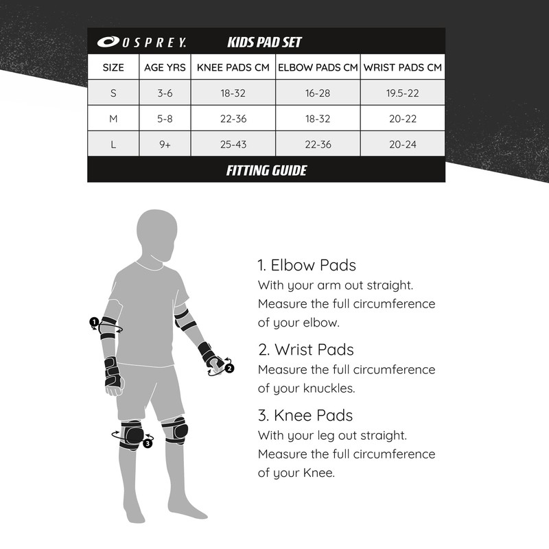 Osprey Kids' Skate Bmx Pads - Knee, Elbow and Wrist