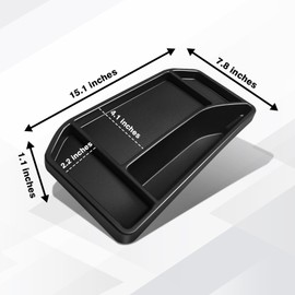 Muslogy Dashboard Organizer Compatible with 2022-2025 Chevy Silverado/GMC Sierra 1500, 2024 2025 2500HD 3500HD Accessories Center Console Organizer Storage Box Mounted Tray (Fit 13.4-inch Screen ONLY)