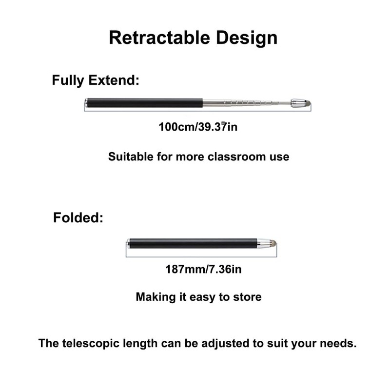 Telescoping Teachers Pointer Retractable Pointer Stick Tablet Screen Stylus Pen