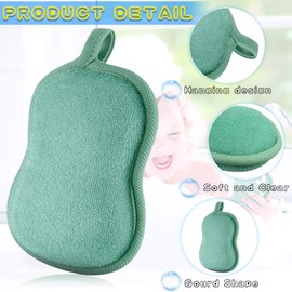 Tatuo 4 Pieces Baby Bath Sponge Cotton Baby Sponge Toddler Soft and Absorbent Loofah for Kids Babies Men Women(Red, Purple, Green, Orange)