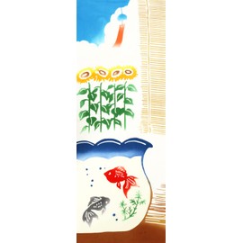 KOMESICHI COLLECTION Airashika Japanese Miscellaneous Goods Chosen-dyed Tenugui "Summer Biyori" 13.0 x 35.4 inches (33 x 90 cm)