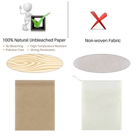100 Pcs Tea Filter Bags Disposable Paper Tea Bag with Drawstring Safe Strong Penetration Unbleached Paper for Loose Leaf Tea and Coffee (100 pcs 5x6CM)