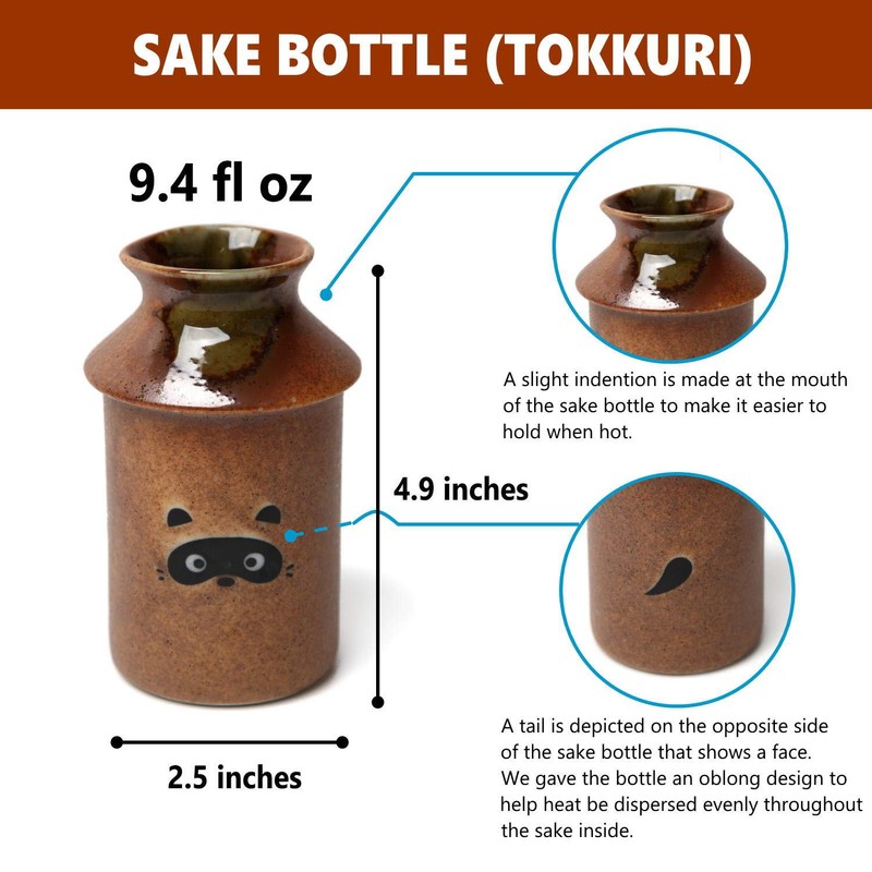 Traditional Japanese Pottery Sake Set - Exquisite Mino Ware Ceramic