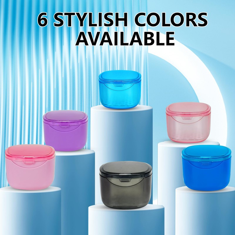 Denture Case Partial Denture Cups for Soaking Dentures, No-Leak Denture