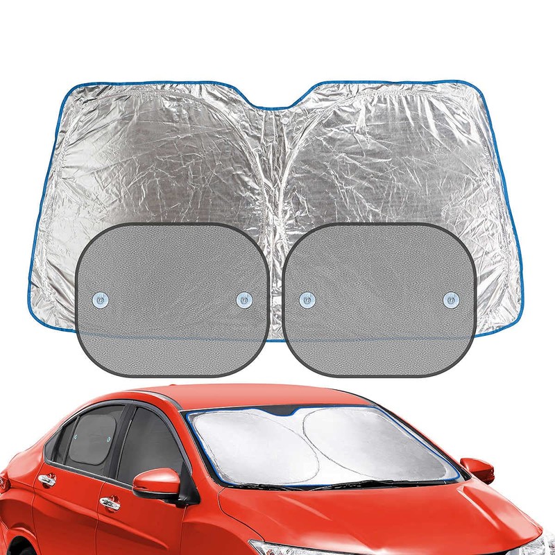 TYPE S Windshield Silver Foil Sunshade 3-Piece Kit (Jumbo)