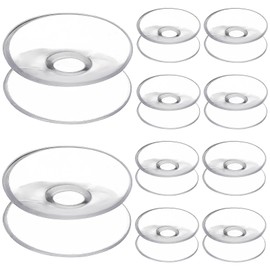 TEHAUX Double Sided Suction Cups 10pcs Clear Silicone Bumpers Heavy Duty Desk Glass Suction Cups 30mm Double Sided Sucker Pads Bathroom