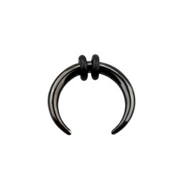 Pierced Owl - 8-14G PVD Plated Stainless Steel Black Septum Pincher Nose Ring with 2 Black O-Rings, Metal, no gemstone