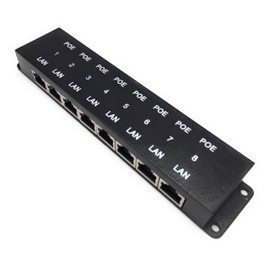 PoE Texas 8 Port PoE Injector - 8 Port PoE Adapter - Add Power Over Ethernet for Passive Devices - 10/100 Data Rate for PTZ, IP Camera Video Security System, VoIP Phone, WiFi Access Point (POE-8-ENC)