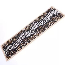발바닥 지압판 자연석 지압기 지압용 자갈 매트 [구불구불한 길 40150CM] Foot Pressure Point Mat Natural Stone Acupressure Rock Mat [Curved Path 40x150cm]