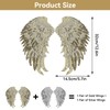 2 Pairs Sequin Wing Appliques Set Gold Silver Angel Wing