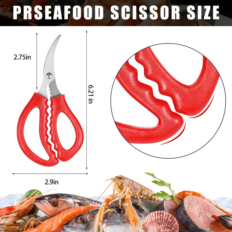 Gisafai 12 Pcs Kitchen Seafood Scissors for Crab Bulk,Leg Scissors