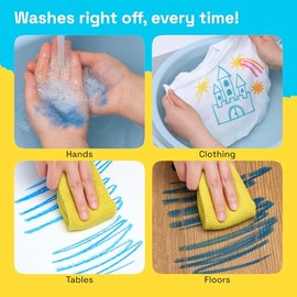 ARTISTRO Varillas de pintura de témpera 100% lavables para niños, 24 marcadores de pintura no tóxicos para niños, barras de color con diseño giratorio