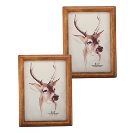 Set of 2 wooden picture frames, 5x7 inches, deer (13x18cm)